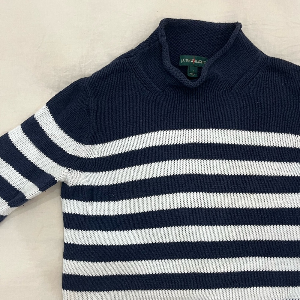 J. Crew Navy and White Striped Sweater